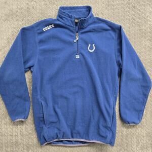 Official NFL Team Apparel Men's Colts Fleece‎ ¼ Zip Pullover Sweater Size Large